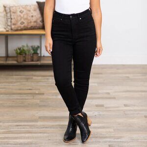 Judy Blue Women's Black Denim Dark Wash High Waist Skinny Jeans Size 1XL